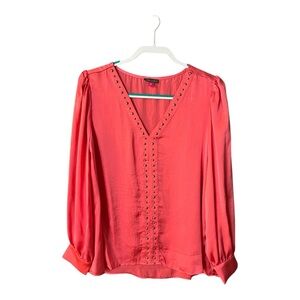 Vince Camuto Blouse Coral Long Sleeved Size Large